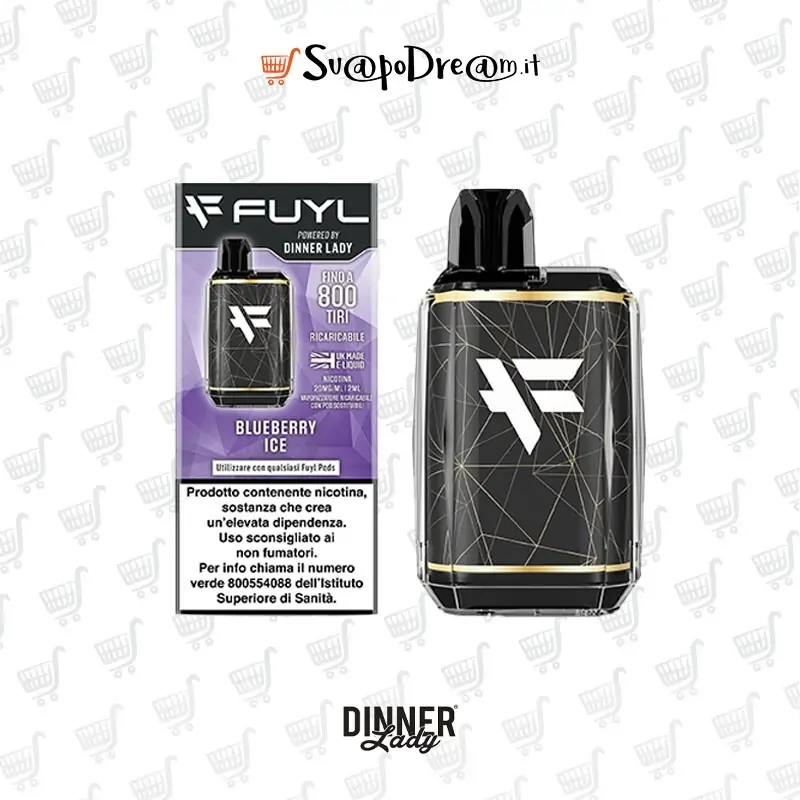 DINNER LADY - Pod Mod Starter Kit FUYL BLUEBERRY ICE 800 PUFF