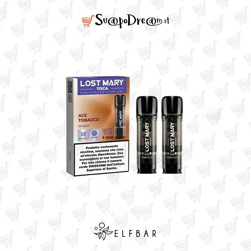 ELFBAR LOST MARY TOCA AIR - Pod Precaricata ACE TOBACCO 2pz