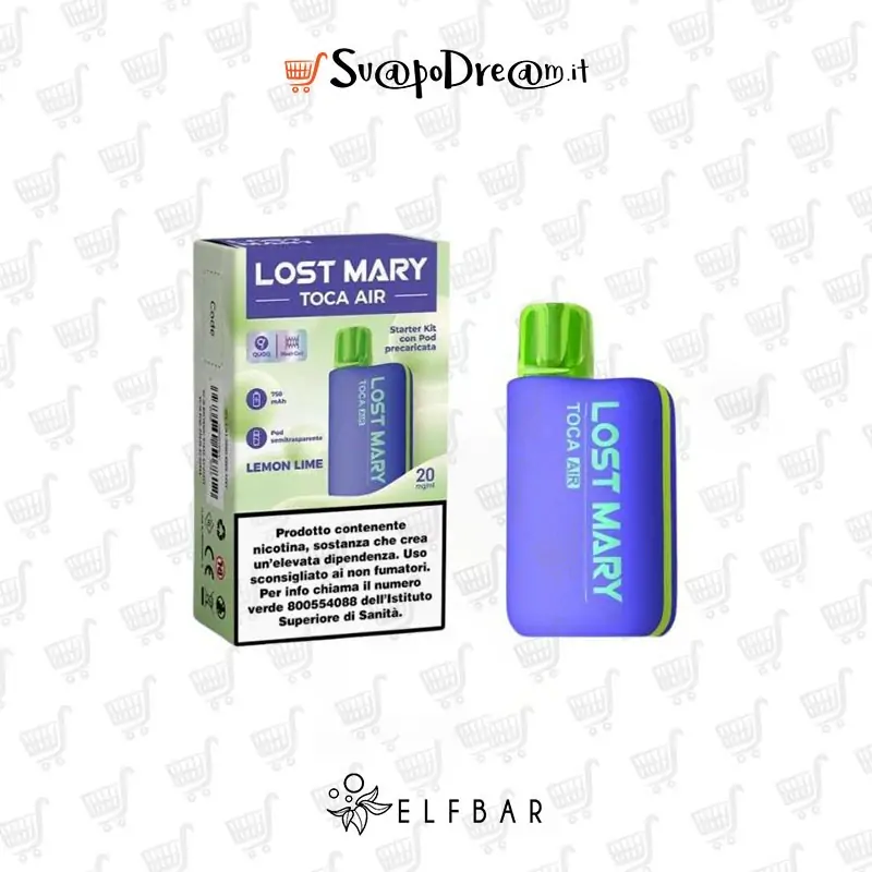 ELFBAR LOST MARY TOCA AIR OCEAN BLUE + 1 Pod LEMON LIME