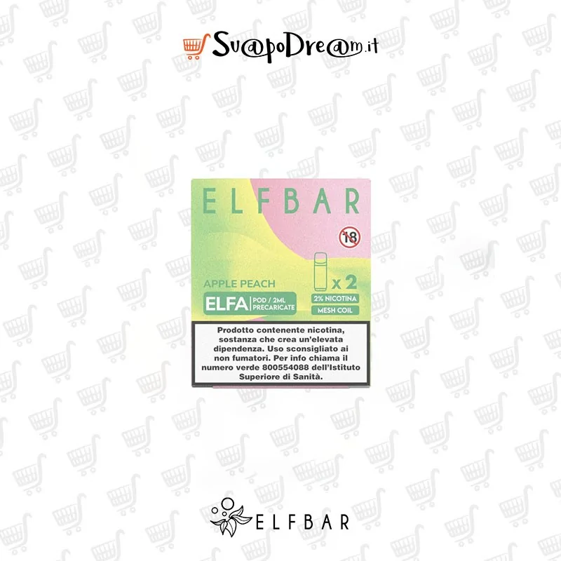 ELFBAR ELFA - Cartuccia Pod Precaricata APPLE PEACH 2pz