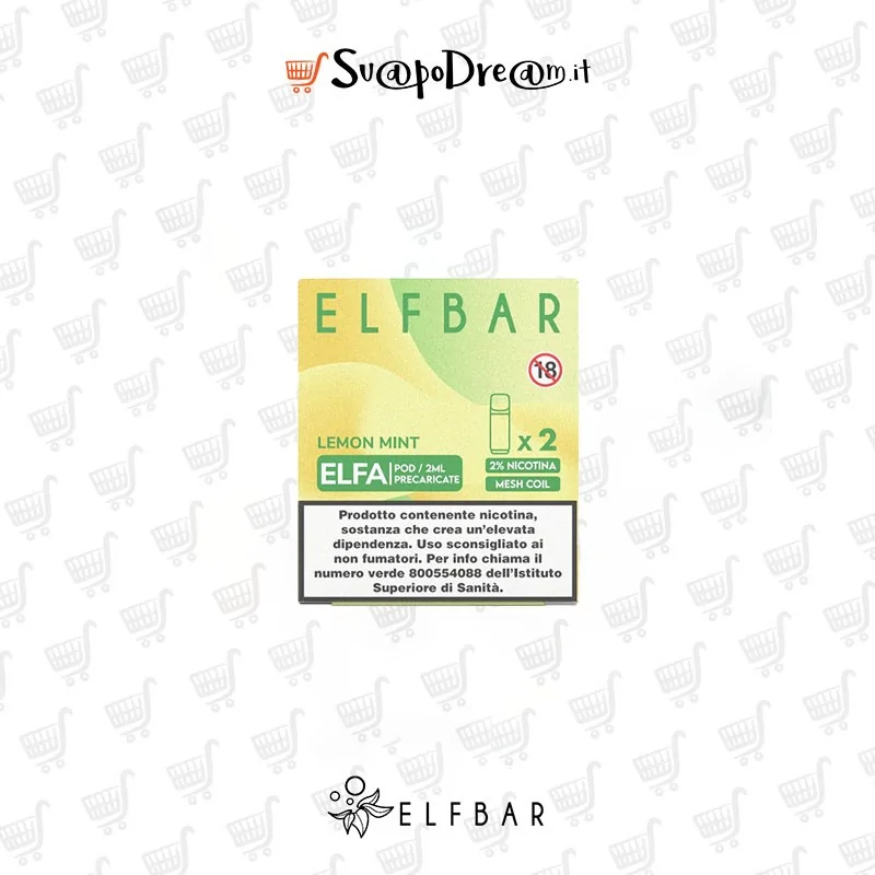 ELFBAR ELFA - Cartuccia Pod Precaricata LEMON MINT 2pz