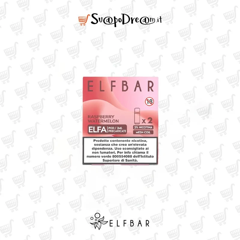 ELFBAR ELFA - Cartuccia Pod Precaricata RASPBERRY WATERMELON 2pz